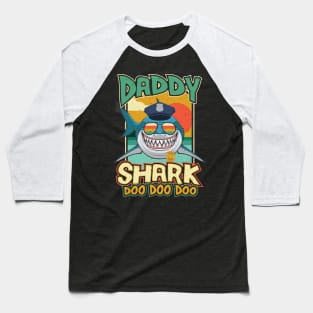 Police Daddy Shark Fathers Day Baseball T-Shirt